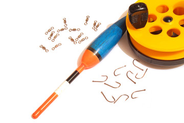 Fishing float with hooks and fishing reel © mikhaff1984