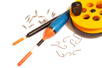 Fishing float with hooks and fishing reel © mikhaff1984