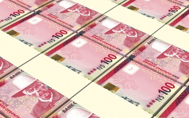 Namibian dollars bills stacks background. Computer generated 3D photo rendering.