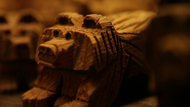 Rustic Carved Dog Figurines