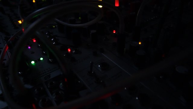 analog synthesizer - blinking lights on music equipment