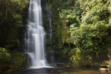 Fototapeta na wymiar Upper cascade of McLean Falls, New Zealand