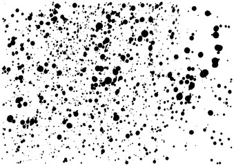 Obraz premium Grainy grunge abstract texture on a white background. Vector splatter of calligraphy ink in black on white background. Black ink blow explosion on white background. Paint spray, drop. Vector.