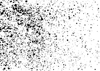 Splatter background. Black calligraphy ink splats. Spray paint drops. Vector grunge ink paint splats, blots and splashes . Grunge distress vector calligraphy ink stains. Black ink blow explosion.