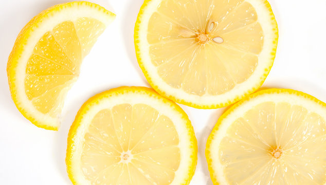 Lemon yellow on a white background