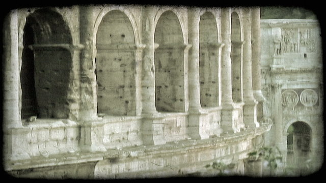 Italian Ruins 33. Vintage stylized video clip.