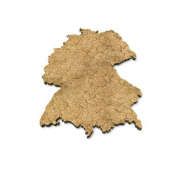 3D Germany Map Dry Earth