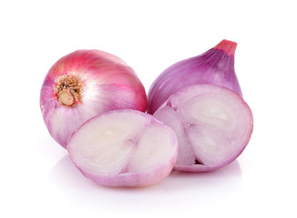 shallots on white background