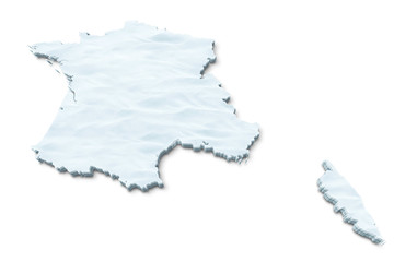 3D France Map Snow