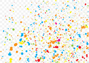 Colorful confetti isolated on transparent background.