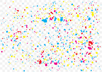 Colorful confetti isolated on transparent background.