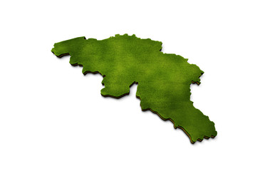 3D Belgium Map Grass
