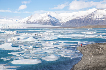 Glacier ice lagoon in Jokullsarlon