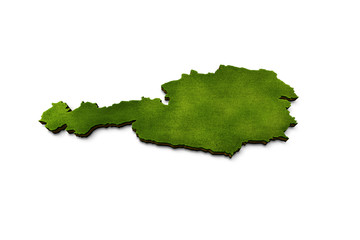  3D Austria Map Grass