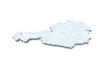 3D Austria Map Snow