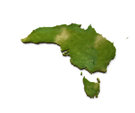 3D Australia Map Terrain