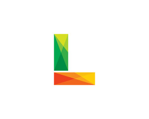 Letter L Color Poly Logo Design