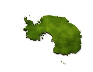 3D Antarctica Map Grass