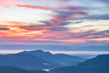 Obraz na płótnie Canvas Sunrise landscape view hill, Phetchabun province