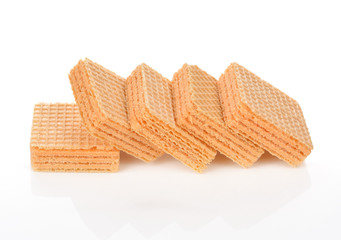 Waffle cake dessert isolated on white background