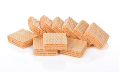 Waffle cake dessert isolated on white background