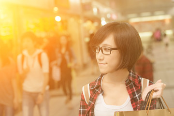 Shopping young girl