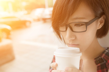 girl with coffee