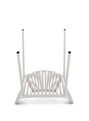 White Metal Chair on White Background, Bottom View