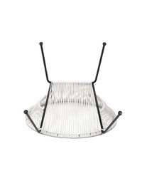 White Rattan Outdoor Chair on White Background, Bottom View