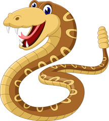 Obraz premium illustration of Cartoon rattlesnake