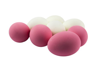 Salted & preserved eggs Thai food isolated on white