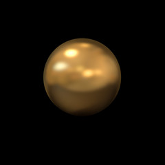 golden sphere on black