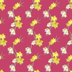 Floral narcissus retro vintage background