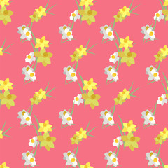 Floral narcissus retro vintage background