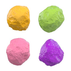 color pieces isolated on white