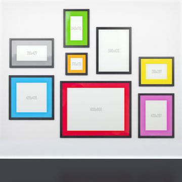 gallery wall and frames with defined sizes
