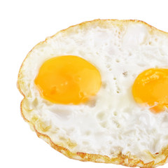 Fried eggs on white