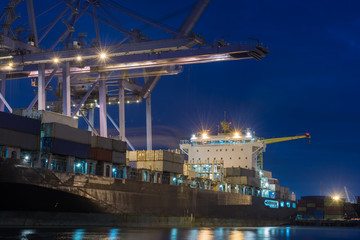 Fototapeta na wymiar Industrial Container Cargo freight ship