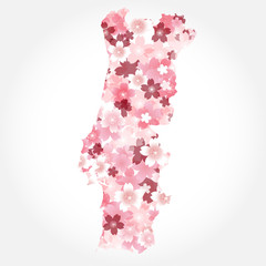 ポルトガル　地図　国　桜