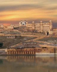 Photo sur Plexiglas Travaux détablissement Vue du fort d& 39 Amber, Jaipur, Inde