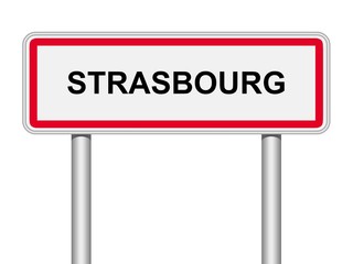 Obraz premium Panneau ville Strasbourg