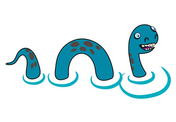 Cartoon style Loch Ness monster © Black Spring