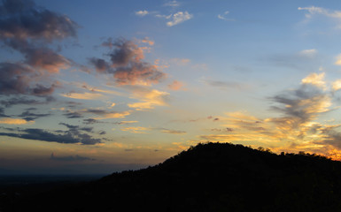 Twilight sky over the mountain