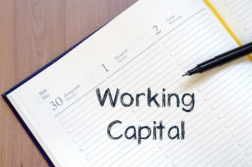 Working capital write on notebook