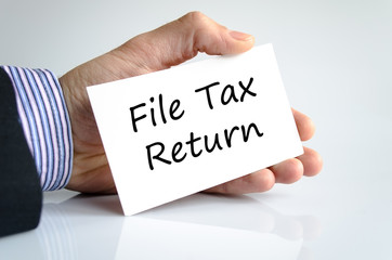 File tax return text concept