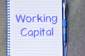 Working capital write on notebook