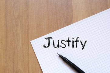 Justify write on notebook