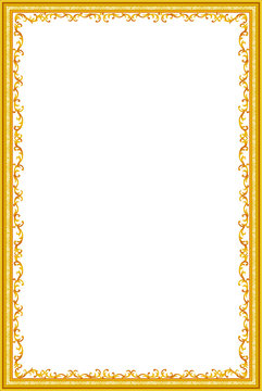 Gold frame picture floral, vector