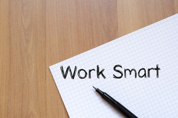 Work smart write on notebook