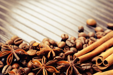 Fragrant spices and coffee